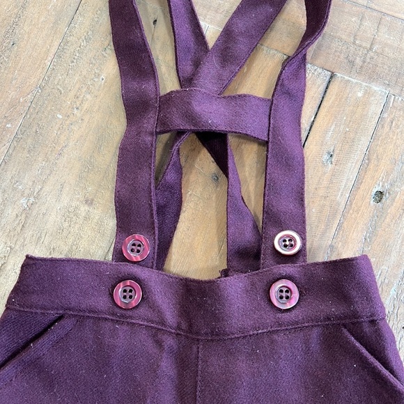 Jacadi burgundy wool Suspender shorts - Picture 2 of 5